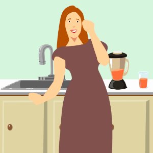 House Wife Illustration. Free illustration for personal and commercial use.