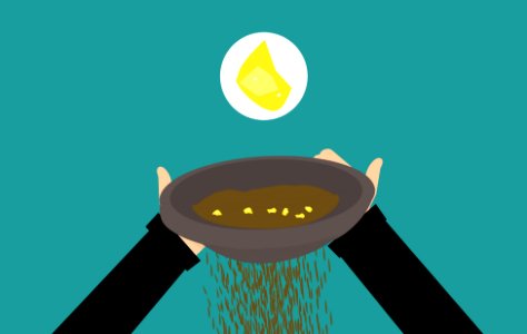 Pan for Gold. Free illustration for personal and commercial use.