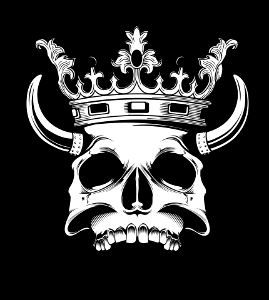 Skull with Horns and Crown. Free illustration for personal and commercial use.