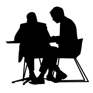 Silhouette of Business Meeting. Free illustration for personal and commercial use.