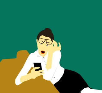 Businesswoman Using Cellphone. Free illustration for personal and commercial use.
