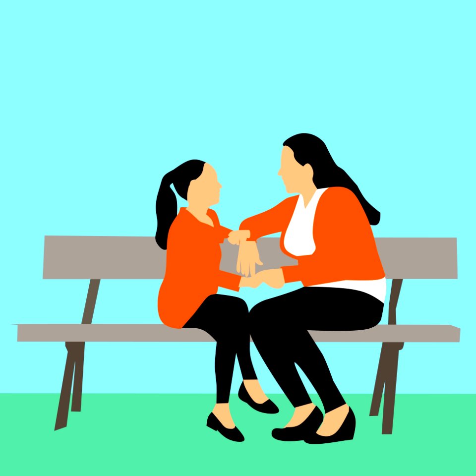 Mother and Daughter. Free illustration for personal and commercial use.