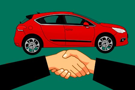 Buying a New Car. Free illustration for personal and commercial use.