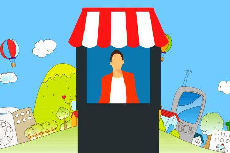 Town Booth Illustration. Free illustration for personal and commercial use.