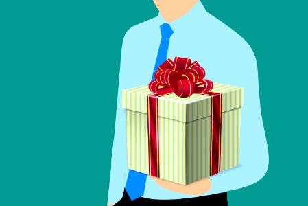 Man Holding Gift. Free illustration for personal and commercial use.