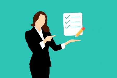 Woman Showing Checklist Illustration. Free illustration for personal and commercial use.