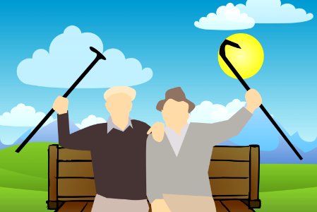 Old Men in Park. Free illustration for personal and commercial use.