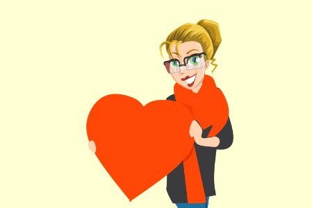 Woman Holding Heart. Free illustration for personal and commercial use.
