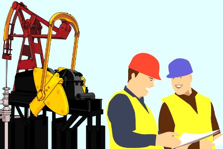 Oil Rig Engineers. Free illustration for personal and commercial use.