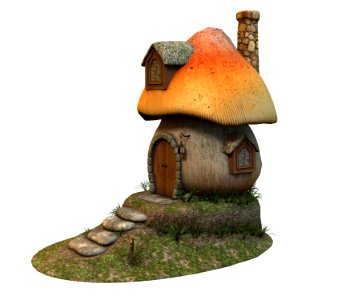 Mushroom House Illustration. Free illustration for personal and commercial use.