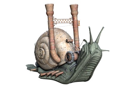 Giant Steam Punk Snail. Free illustration for personal and commercial use.