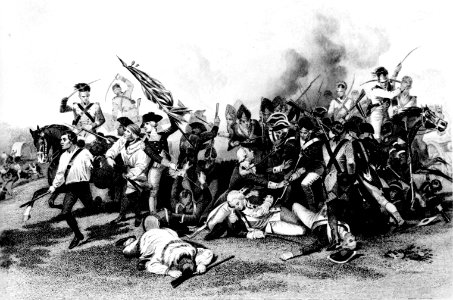 Battle of Camden—Death of De Kalb, British Victory in the American Revolution. Free illustration for personal and commercial use.