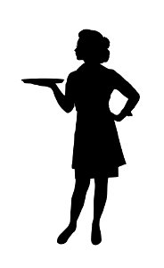 Waitress Silhouette. Free illustration for personal and commercial use.