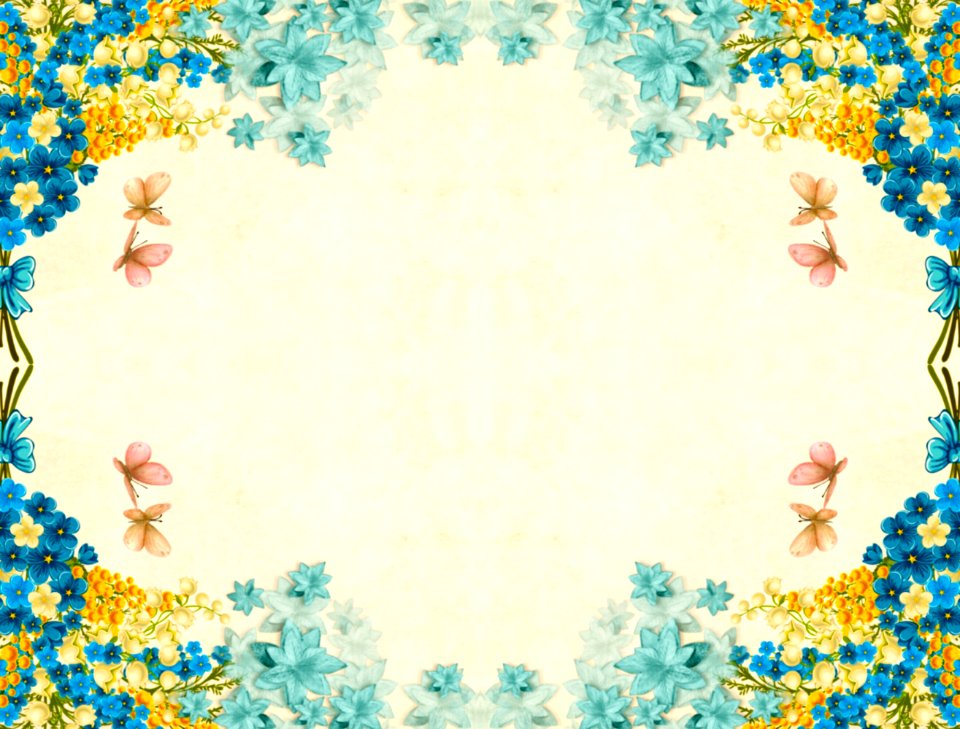 Blue and Yellow Flower Background. Free illustration for personal and commercial use.