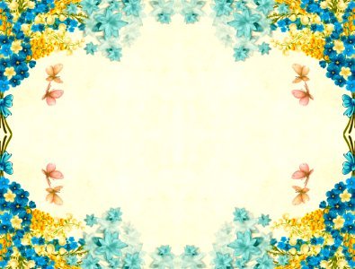 Blue and Yellow Flower Background. Free illustration for personal and commercial use.
