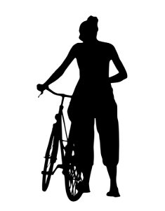 Female Cycling Silhouette. Free illustration for personal and commercial use.