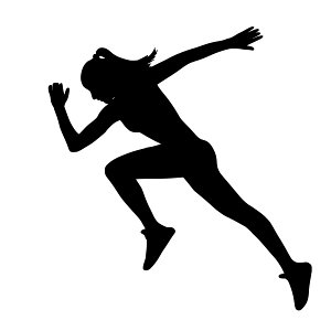 Running Woman Silhouette. Free illustration for personal and commercial use.