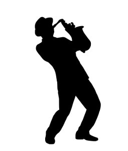 Saxophone Jazz Musician Silhouette. Free illustration for personal and commercial use.