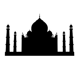 Taj Mahal Silhouette. Free illustration for personal and commercial use.
