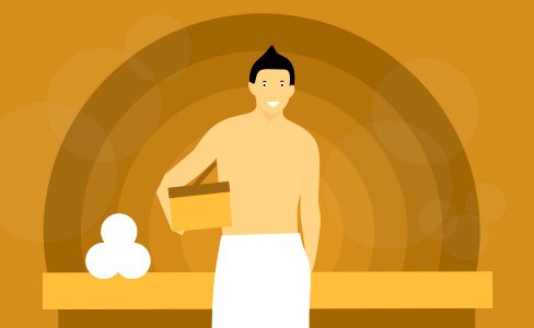 Man in Sauna. Free illustration for personal and commercial use.