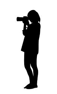 Silhouette of Journalist Taking Photo. Free illustration for personal and commercial use.