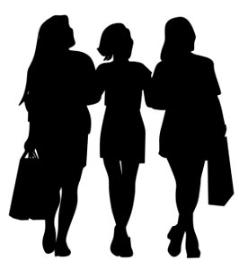 Silhouette of Friends Shopping. Free illustration for personal and commercial use.