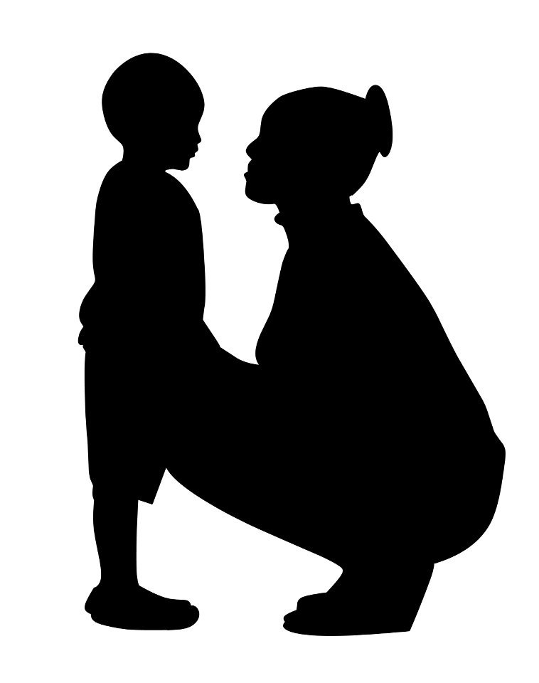 Mother and Son Silhouette. Free illustration for personal and commercial use.