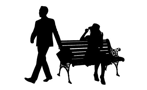 Sad Couple Silhouette. Free illustration for personal and commercial use.