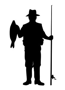 Fisherman Silhouette. Free illustration for personal and commercial use.