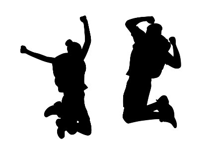 Happy People Silhouette. Free illustration for personal and commercial use.