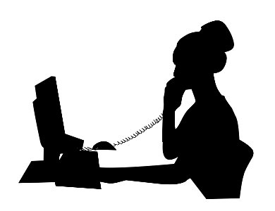 Call Center Silhouette. Free illustration for personal and commercial use.
