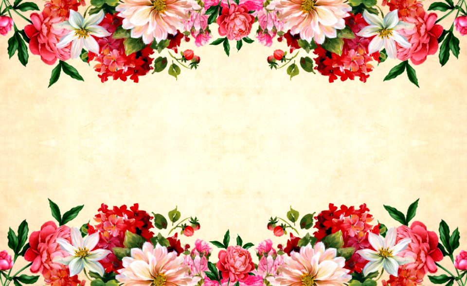 Vintage Paper with Flower Ornaments. Free illustration for personal and commercial use.