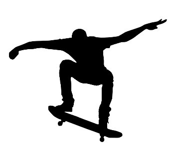 Skateboard Silhouette. Free illustration for personal and commercial use.