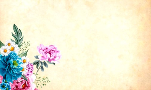 Colorful Flowers on Vintage Background. Free illustration for personal and commercial use.