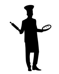 Baker Silhouette. Free illustration for personal and commercial use.