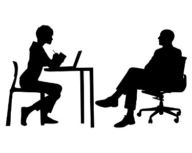 Manager and Secretary Silhouette. Free illustration for personal and commercial use.