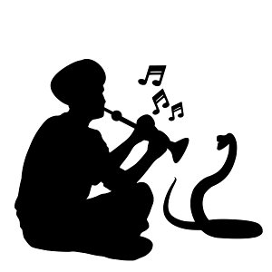 Snake Charmer Silhouette. Free illustration for personal and commercial use.