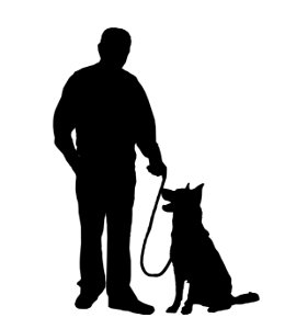 Man and Dog Silhouette. Free illustration for personal and commercial use.