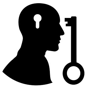 Brain Key Silhouette. Free illustration for personal and commercial use.