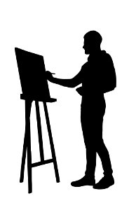 Artist Painting Silhouette. Free illustration for personal and commercial use.