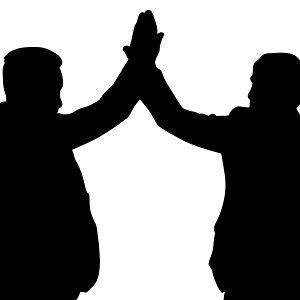 High Five Silhouette. Free illustration for personal and commercial use.