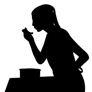 Woman Tasting Food Silhouette. Free illustration for personal and commercial use.