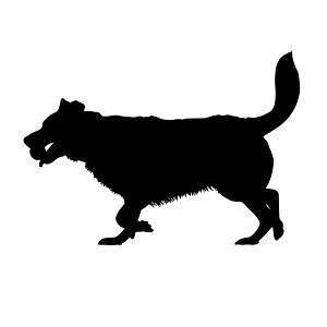 Dog Catching Ball Silhouette. Free illustration for personal and commercial use.