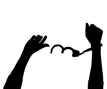 Hand in Cuffs Silhouette. Free illustration for personal and commercial use.