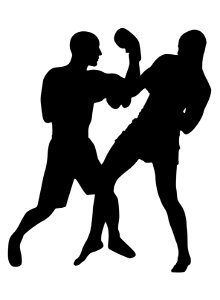 Boxing Match Silhouette. Free illustration for personal and commercial use.