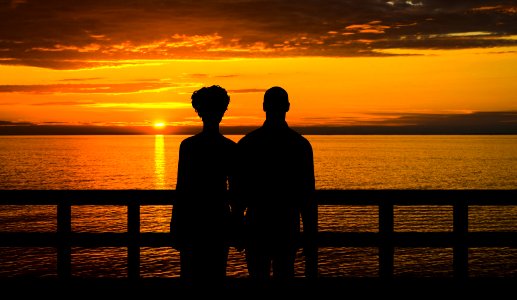 Couple Watching Sunset. Free illustration for personal and commercial use.