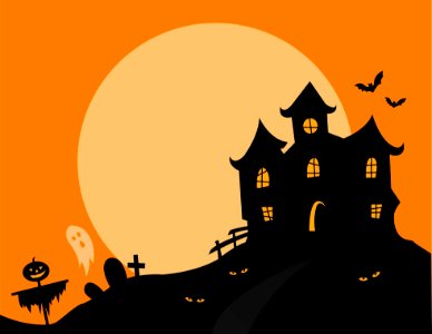 Cartoon Halloween Silhouette Art. Free illustration for personal and commercial use.