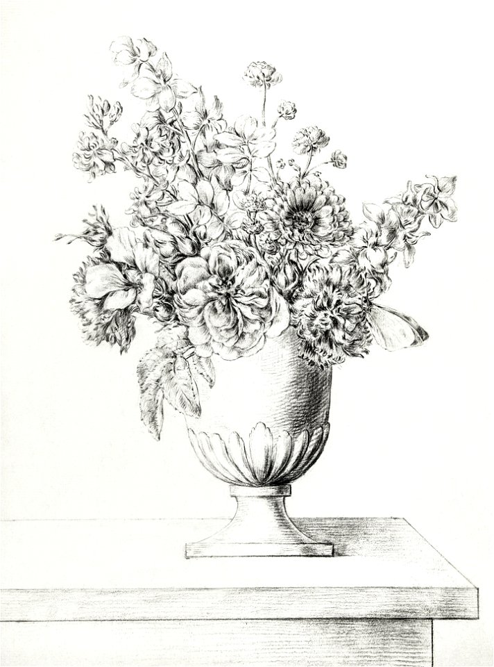 Flowers in a vase by Jean Bernard (1775-1883).