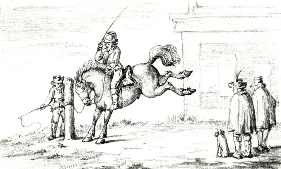 Taming a horse by Jean Bernard (1775-1883).