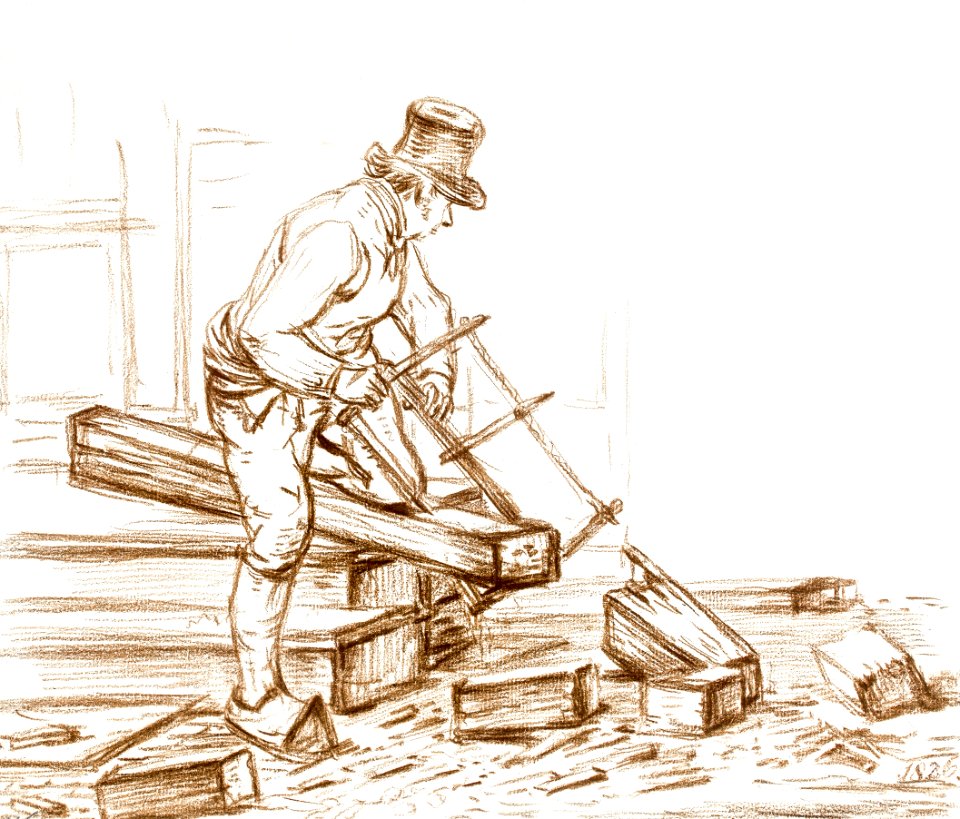 Sawing man (1826) by Jean Bernard (1775-1883).
